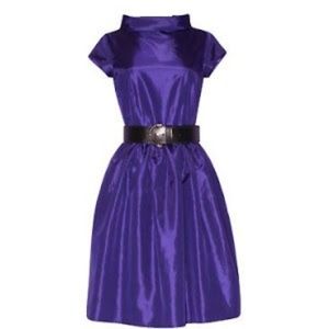 rockabilly purple midi dress 1950s retro size xs 4